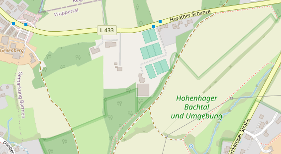 Tennisverein auf Satellitenbild