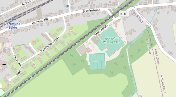 Tennisverein auf Satellitenbild