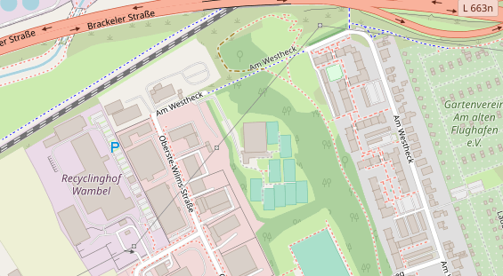 Tennisverein auf Satellitenbild
