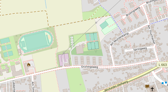 Tennisverein auf Satellitenbild