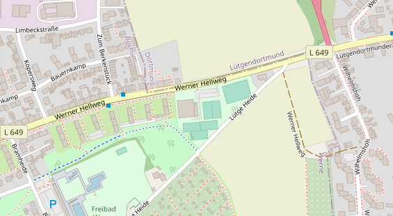 Tennisverein auf Satellitenbild