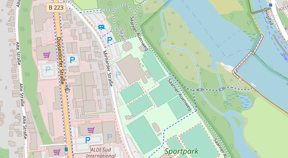 Tennisverein auf Satellitenbild