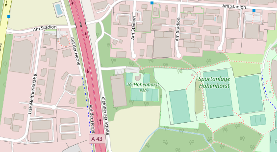 Tennisverein auf Satellitenbild