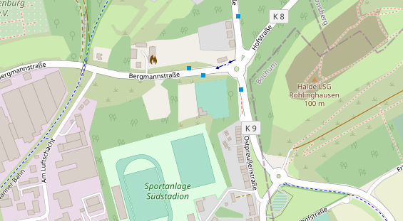 Tennisverein auf Satellitenbild