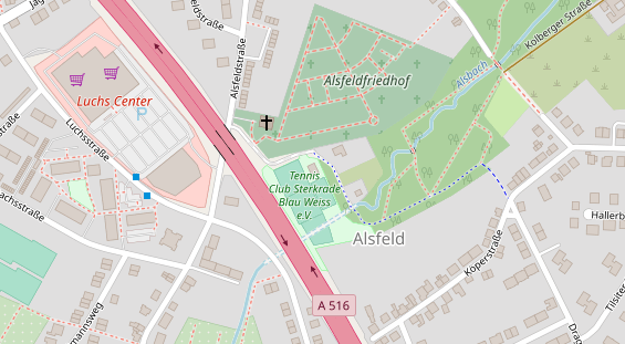 Tennisverein auf Satellitenbild