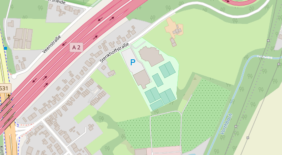 Tennisverein auf Satellitenbild