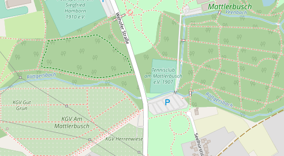 Tennisverein auf Satellitenbild