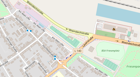 Tennisverein auf Satellitenbild