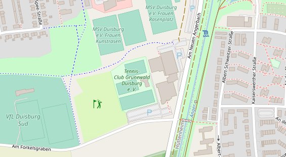 Tennisverein auf Satellitenbild