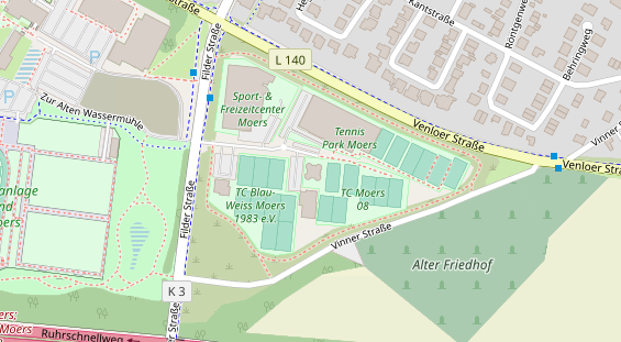 Tennisverein auf Satellitenbild