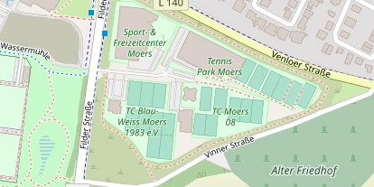 Tennisverein auf Satellitenbild