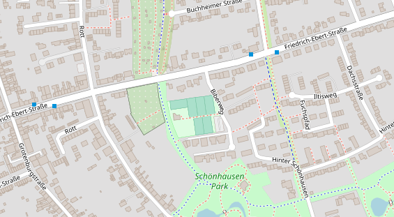 Tennisverein auf Satellitenbild