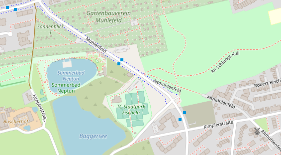 Tennisverein auf Satellitenbild