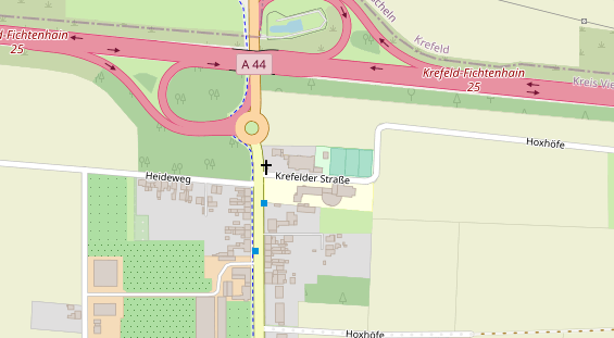 Tennisverein auf Satellitenbild