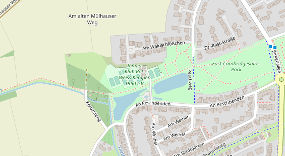 Tennisverein auf Satellitenbild