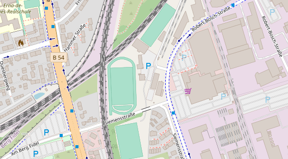 Tennisverein auf Satellitenbild