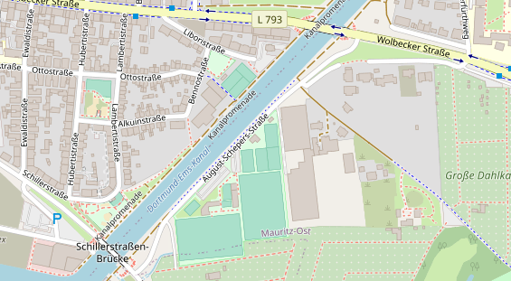 Tennisverein auf Satellitenbild