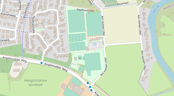 Tennisverein auf Satellitenbild