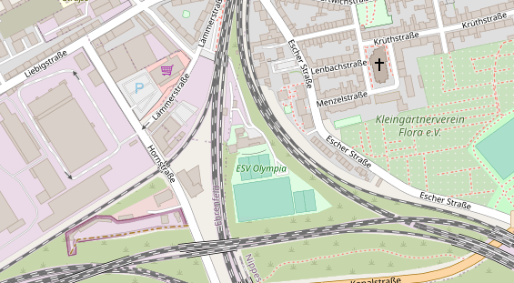 Tennisverein auf Satellitenbild