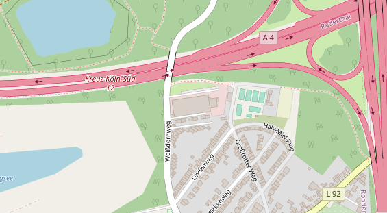 Tennisverein auf Satellitenbild