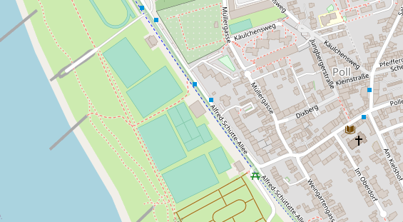 Tennisverein auf Satellitenbild