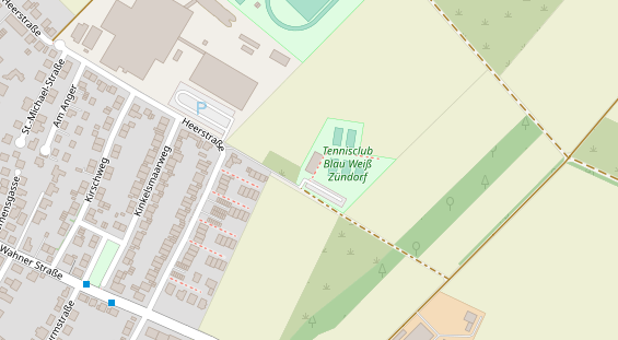 Tennisverein auf Satellitenbild