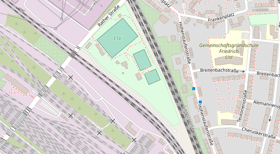 Tennisverein auf Satellitenbild