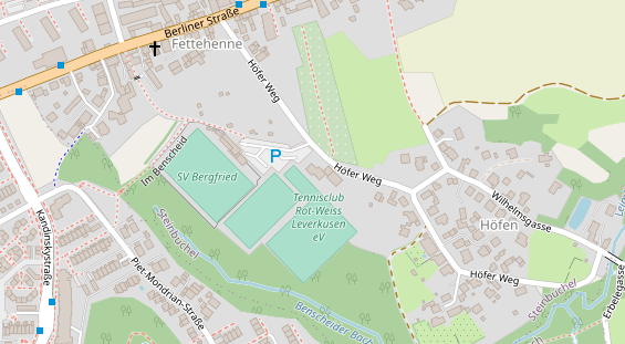 Tennisverein auf Satellitenbild