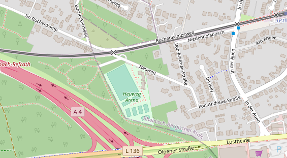 Tennisverein auf Satellitenbild