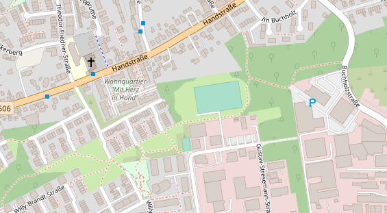 Tennisverein auf Satellitenbild