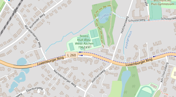 Tennisverein auf Satellitenbild