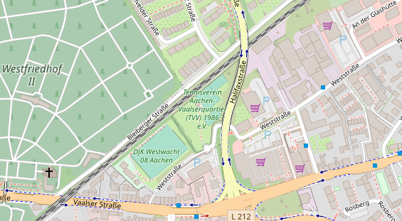 Tennisverein auf Satellitenbild