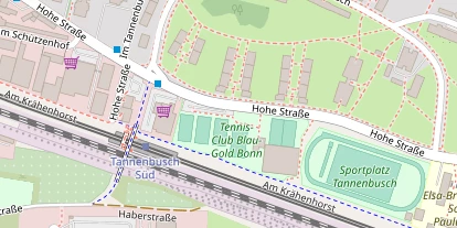 Tennisverein auf Satellitenbild