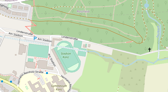 Tennisverein auf Satellitenbild