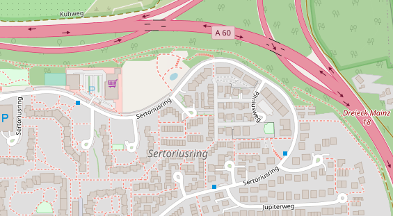 Tennisverein auf Satellitenbild