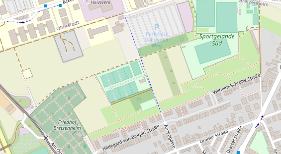 Tennisverein auf Satellitenbild