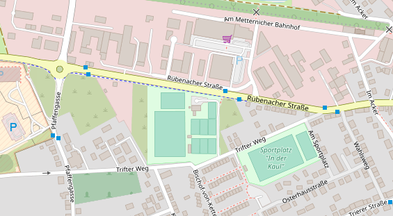 Tennisverein auf Satellitenbild