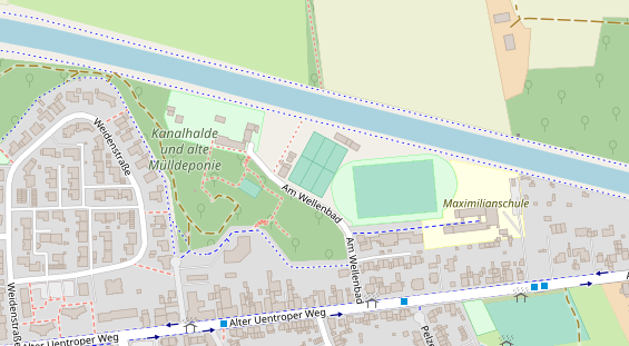 Tennisverein auf Satellitenbild