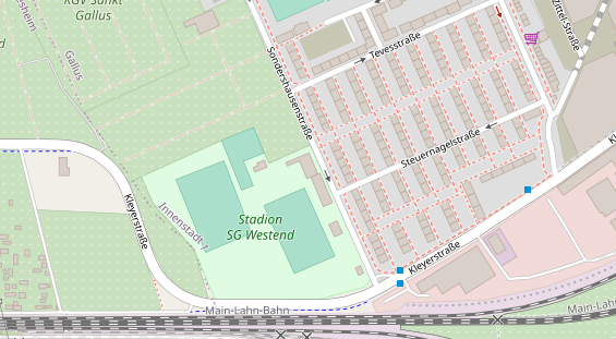 Tennisverein auf Satellitenbild