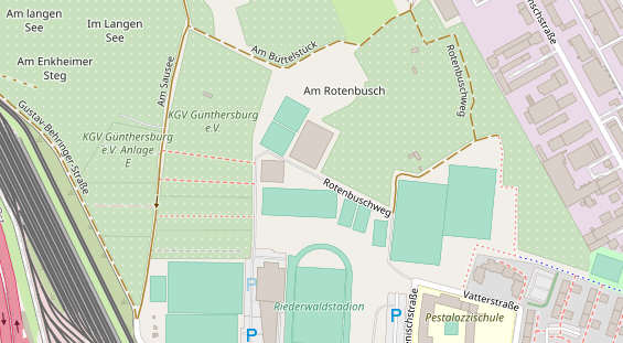 Tennisverein auf Satellitenbild