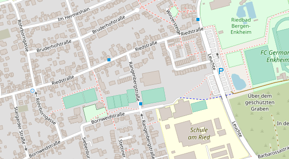 Tennisverein auf Satellitenbild