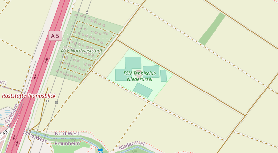 Tennisverein auf Satellitenbild