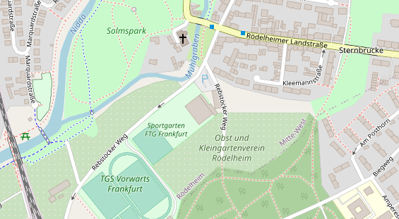 Tennisverein auf Satellitenbild