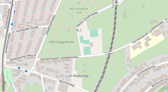 Tennisverein auf Satellitenbild