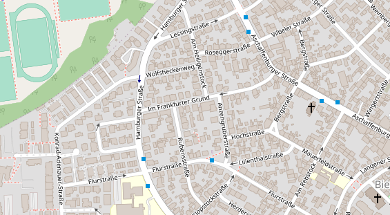 Tennisverein auf Satellitenbild