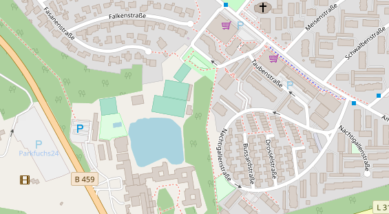 Tennisverein auf Satellitenbild