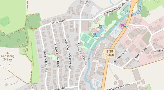 Tennisverein auf Satellitenbild