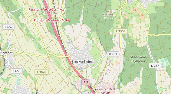Tennisverein auf Karte