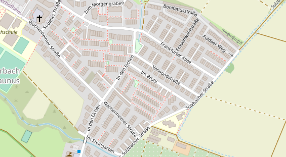 Tennisverein auf Satellitenbild