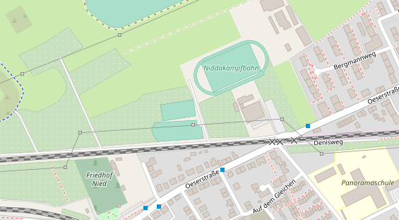 Tennisverein auf Satellitenbild